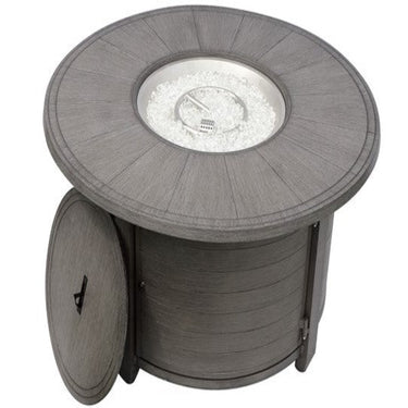 AZ Patio Heaters Round Aluminum Faux Wood Finish Fire Pit